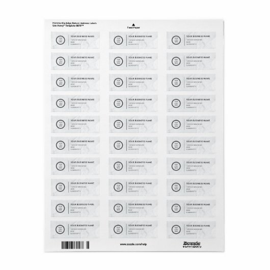 Logo Professional Business Return Address Label (Full Sheet)
