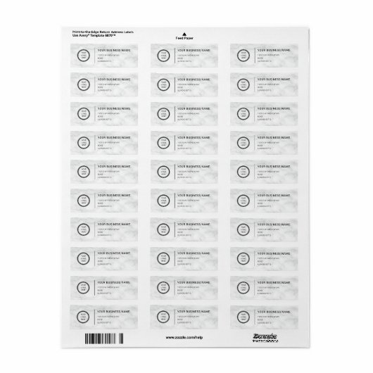 Logo Professional Business Return Address Label (Full Sheet)
