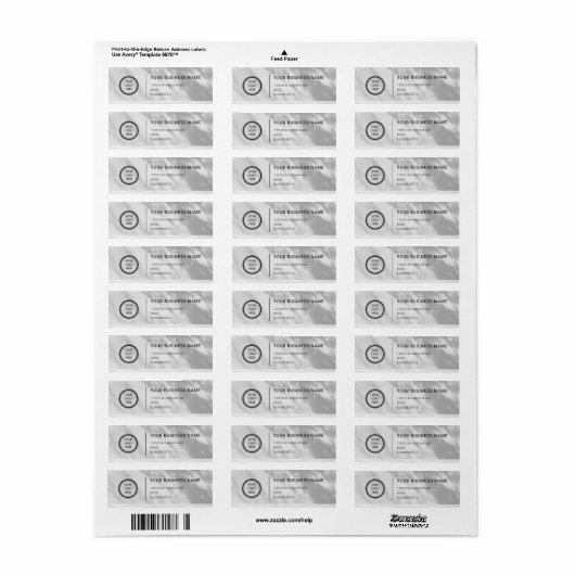 Logo Professional Business Return Address Label (Full Sheet)