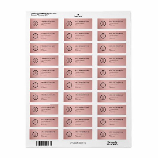 Logo Professional Business Return Address Label (Full Sheet)