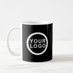Logo Professioneel Merk Zwart Witte Koffie Mok