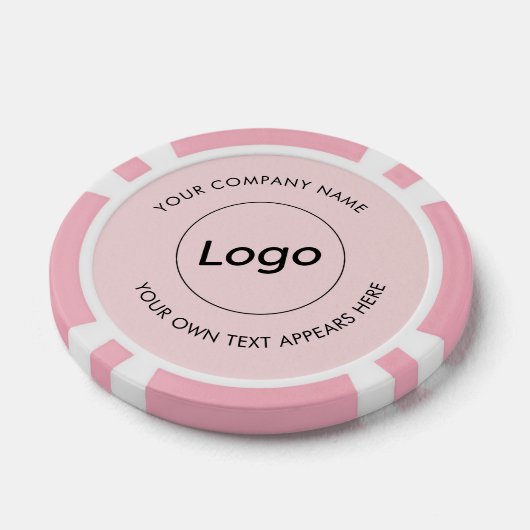 Logo Professioneel Zakelijk Roze Poker Chips (Enkel)