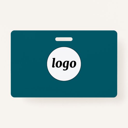 Logo Professionele Bedrijf Blauwgroen Groene Naam Badge (Achterkant)