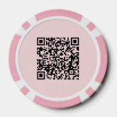 Logo Professionele Zakelijke Roze QR Code Poker Chips (Achterkant)