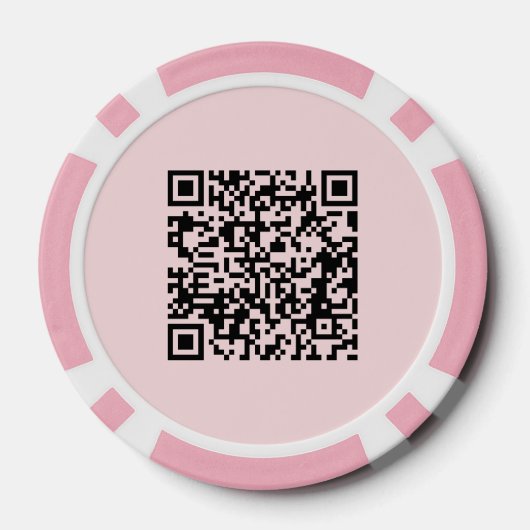 Logo Professionele Zakelijke Roze QR Code Poker Chips (Achterkant)