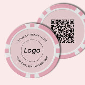 Logo Professionele Zakelijke Roze QR Code Poker Chips