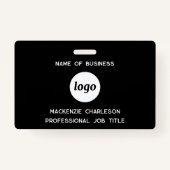 Logo Professionele Zakelijke Zwarte Naam Badge (Voorkant)