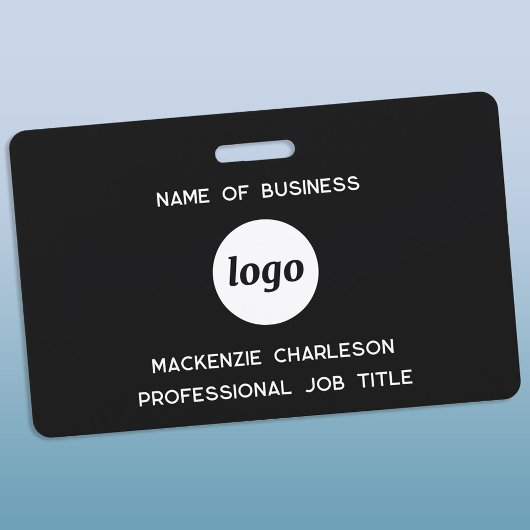 Logo Professionele Zakelijke Zwarte Naam Badge