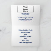 Logo Promo Business Blue Merry-kerst Feestdagen Kaart (Binnen)