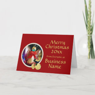 Logo Promo Business Red & Angel Kerstmis 20XX Feestdagen Kaart