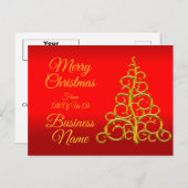 Logo Promo Business Red met gele kerstmis Feestdagenkaart (Voorkant / Achterkant)
