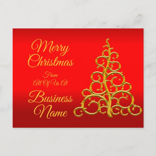 Logo Promo Business Red met gele kerstmis Feestdagenkaart (Voorkant)