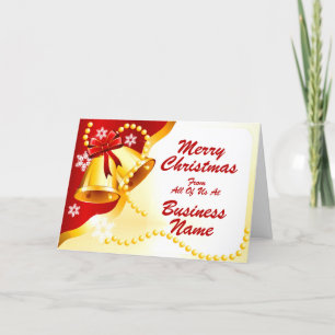 Logo Promo Business Red & Yellow Bells Kerstmis Feestdagen Kaart