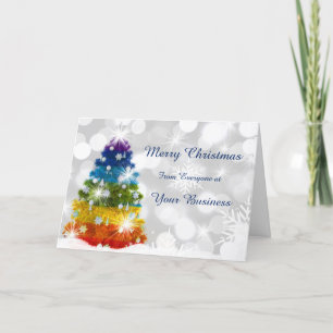 Logo Promo Rainbow Tree Business Vrolijk Kerstfees Feestdagen Kaart