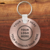 Logo Promotie Roos Gold Sleutelhanger (Voorkant)