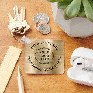 Logo promotiegoud sleutelhanger