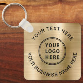 Logo Promotioneel Goud Sleutelhanger (Voorkant)