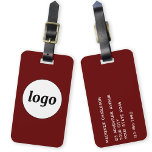 Logo Promotionele Bourgogne Business Branding Bagagelabel<br><div class="desc">Eenvoudig logo-ontwerp voor uw bedrijf. Vervang de logo en de details met uw en verander de achtergrondkleur in het aan te passen ontwerphulpmiddel. Ideaal voor als promotiemiddel om klanten,  klanten en werknemers,  en voor zakelijke reis- en handelsreizen shows te geven.</div>
