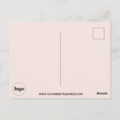 Logo Promotionele Business Blush Roze Briefkaart (Achterkant)