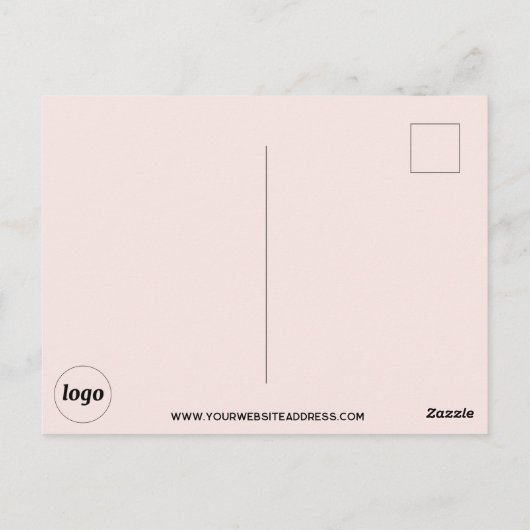 Logo Promotionele Business Blush Roze Briefkaart (Achterkant)