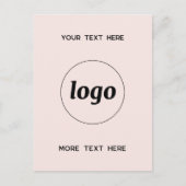 Logo Promotionele Business Blush Roze Briefkaart (Voorkant)