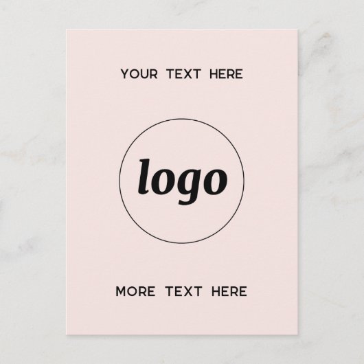 Logo Promotionele Business Blush Roze Briefkaart (Voorkant)