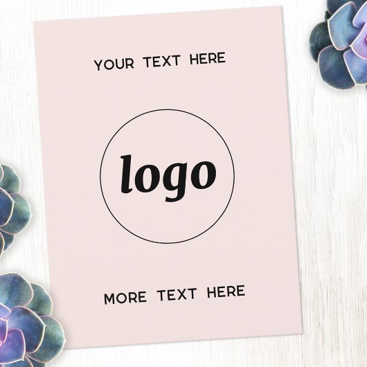 Logo Promotionele Business Blush Roze Briefkaart