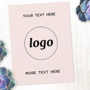 Logo Promotionele Business Blush Roze Briefkaart