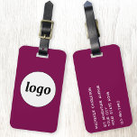 Logo Promotionele Magenta Roze Zakelijke Branding Bagagelabel<br><div class="desc">Eenvoudig logo-ontwerp voor uw bedrijf. Vervang de logo en de details met uw en verander de achtergrondkleur in het aan te passen ontwerphulpmiddel. Ideaal voor als promotiemiddel om klanten,  klanten en werknemers,  en voor zakelijke reis- en handelsreizen shows te geven.</div>