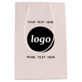 Logo Promotionele Zakelijke Branding Blush Roze Medium Cadeauzakje (Voorkant)