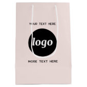 Logo Promotionele Zakelijke Branding Blush Roze Medium Cadeauzakje (Achterkant)