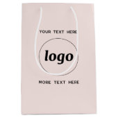 Logo Promotionele Zakelijke Branding Blush Roze Medium Cadeauzakje (Voorkant)