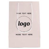 Logo Promotionele Zakelijke Branding Blush Roze Medium Cadeauzakje (Achterkant)