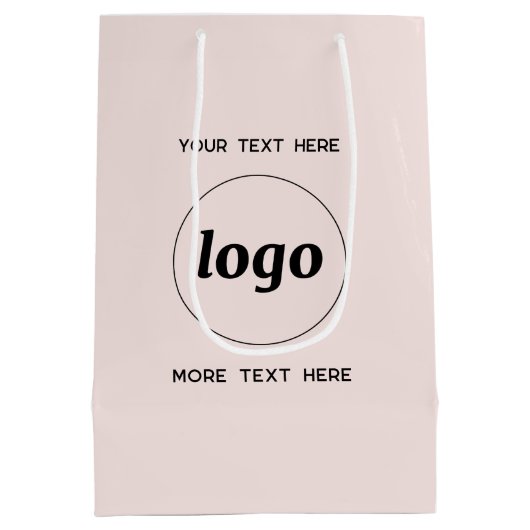 Logo Promotionele Zakelijke Branding Blush Roze Medium Cadeauzakje (Achterkant)