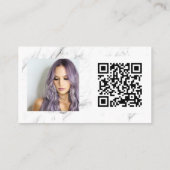 Logo qcode voor marmer-penseelmake-up visitekaartje (Achterkant)