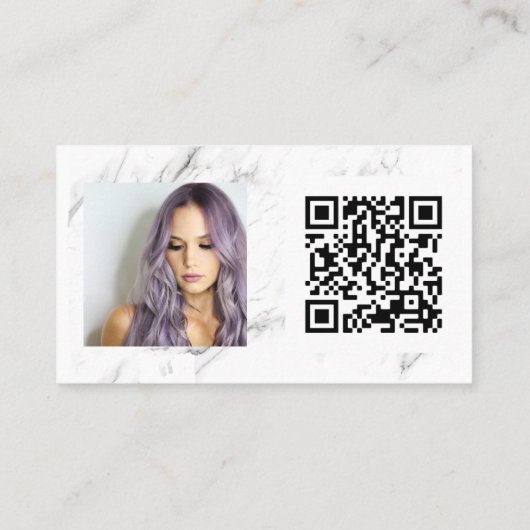 Logo qcode voor marmer-penseelmake-up visitekaartje (Achterkant)