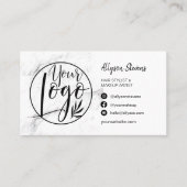 Logo qcode voor marmer-penseelmake-up visitekaartje (Voorkant)