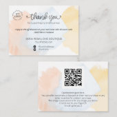 *~* Logo QR. Abstract dank u pastelbranding Informatiekaartje (Voorkant / Achterkant)