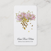 *~* Logo QR AP32 Roze Lotus Butterfly Flower Zen Visitekaartje (Voorkant)