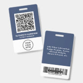 Logo QR-barcode blauw personeel Badge (Voor- en achterkant)