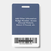 Logo QR-barcode blauw personeel Badge (Achterkant)