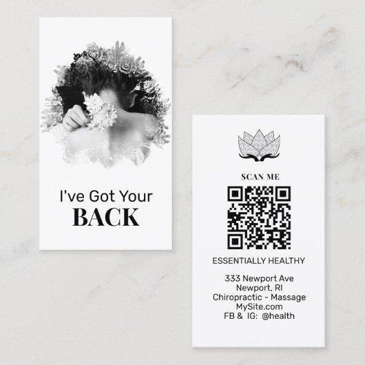*~* Logo QR Chiropractor Chiropractic Spa Foto Visitekaartje (Voorkant / Achterkant)