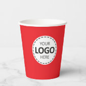 Logo, QR-code, aangepaste kopjes voor rood papier Papieren Bekers (Voorkant)