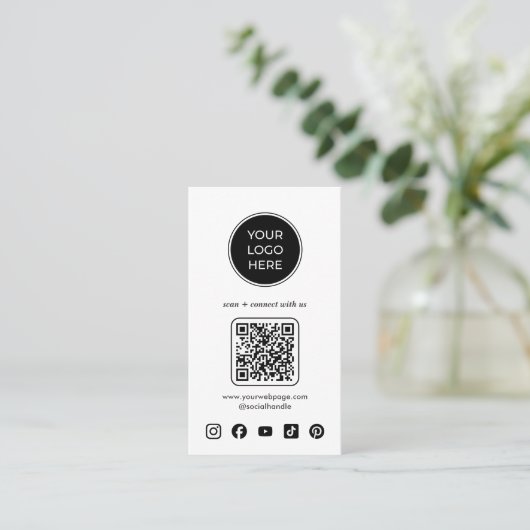 Logo QR-code Aangepaste pictogrammen Sociale media Visitekaartje (Staand voorkant)