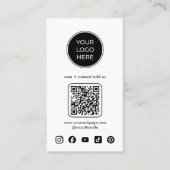 Logo QR-code Aangepaste social media pictogrammen Visitekaartje (Voorkant)
