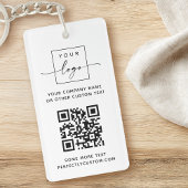 Logo QR-code aangepaste tekst wit of kleur Sleutelhanger