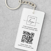 Logo QR-code aangepaste tekst wit of kleur Sleutelhanger