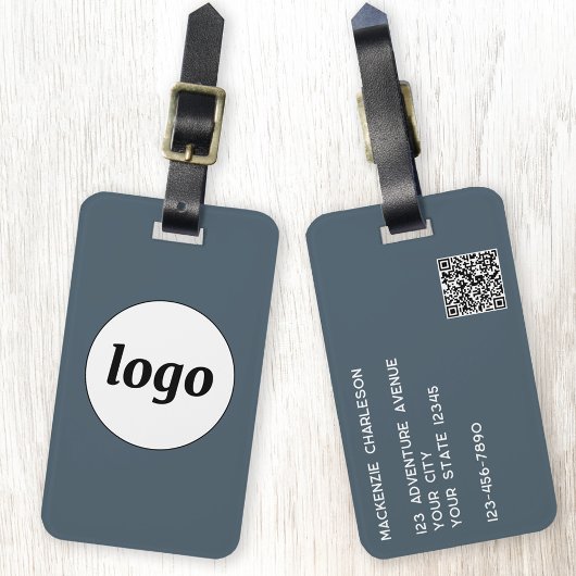 Logo QR-code Antracietgrijs Zakelijke Promotie Bagagelabel