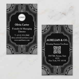 Logo & QR Code Art Deco Luxe Visitekaartje