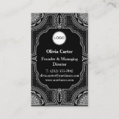 Logo & QR Code Art Deco Luxe Visitekaartje (Voorkant)